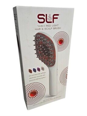 New SLF 4-in-1 Red Light Hair & Scalp Brush - White with Red Accents